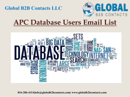APC Database Users Email List
