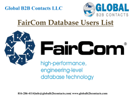FairCom Database Users List