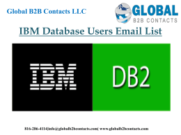 IBM Database Users Email List