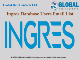 Ingres Database Users Email List