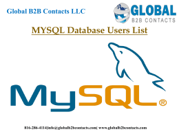 MYSQL Database Users List