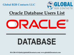 Oracle Database Users List