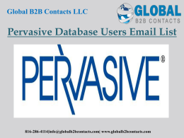 Pervasive Database Users Email List