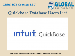 Quickbase Database Users List