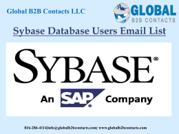 Sybase Database Users Email List