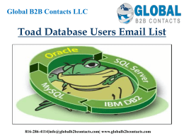 Toad Database Users Email List
