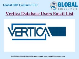 Vertica Database Users Email List