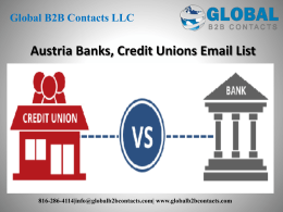 Austria Banks, Credit Unions Email List