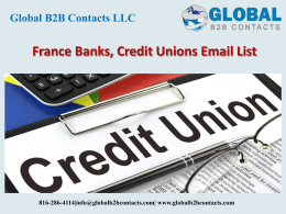 France Banks, Credit Unions Email List