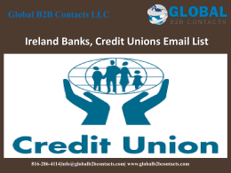 Ireland Banks, Credit Unions Email List