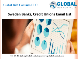 Sweden Banks, Credit Unions Email List