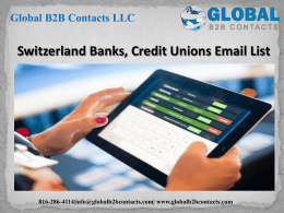 Switzerland Banks, Credit Unions Email List