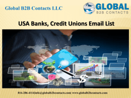 USA Banks, Credit Unions Email List