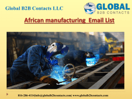 African manufacturing  Email List
