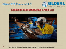 Canadian manufacturing  Email List