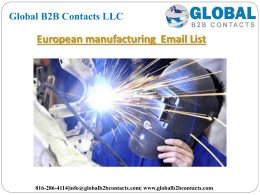 European manufacturing  Email List