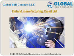 Finland manufacturing  Email List