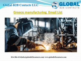 Greece manufacturing  Email List