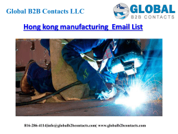 Hong kong manufacturing  Email List