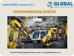 Israel manufacturing  Email List