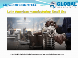 Latin American manufacturing  Email List