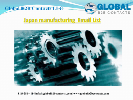 Japan manufacturing  Email List