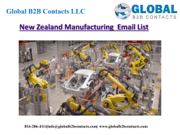 New Zealand Manufacturing  Email List