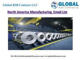 North America Manufacturing  Email List