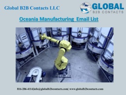 Oceania Manufacturing  Email List