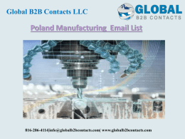 Poland Manufacturing  Email List