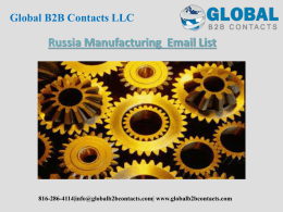 Russia Manufacturing  Email List