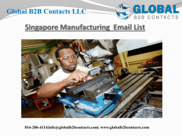 Singapore Manufacturing  Email List