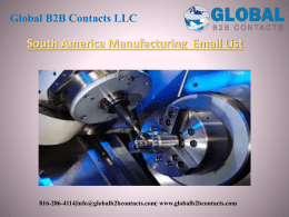 South America Manufacturing  Email List