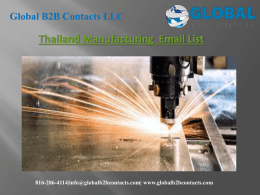 Thailand Manufacturing  Email List