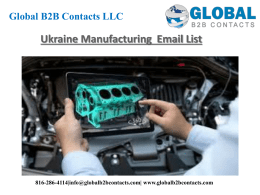 Ukraine Manufacturing  Email List