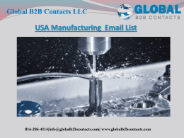USA Manufacturing  Email List