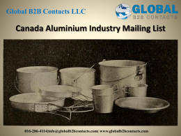 Canada Aluminium Industry Mailing List