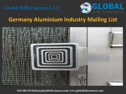 Germany Aluminium Industry Mailing List