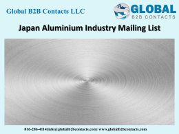 Japan Aluminium Industry Mailing List