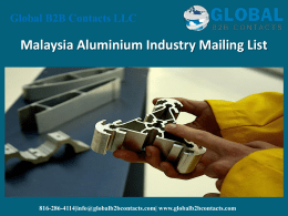 Malaysia Aluminium Industry Mailing List