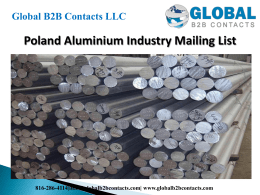 Poland Aluminium Industry Mailing List