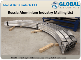 Russia Aluminium Industry Mailing List