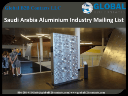 Saudi Arabia Aluminium Industry Mailing List