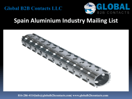 Spain Aluminium Industry Mailing List