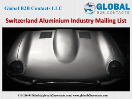 Switzerland Aluminium Industry Mailing List