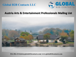 Austria Arts & Entertainment Professionals Mailing List