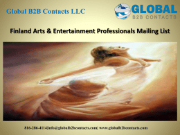 Finland Arts & Entertainment Professionals Mailing List