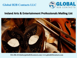 Ireland Arts & Entertainment Professionals Mailing List