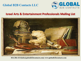 Israel Arts & Entertainment Professionals Mailing List