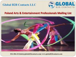 Poland Arts & Entertainment Professionals Mailing List